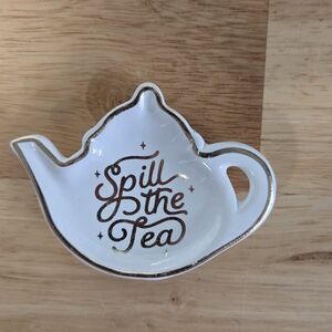 Tea Bag Spoon Rest Ceramic Dish